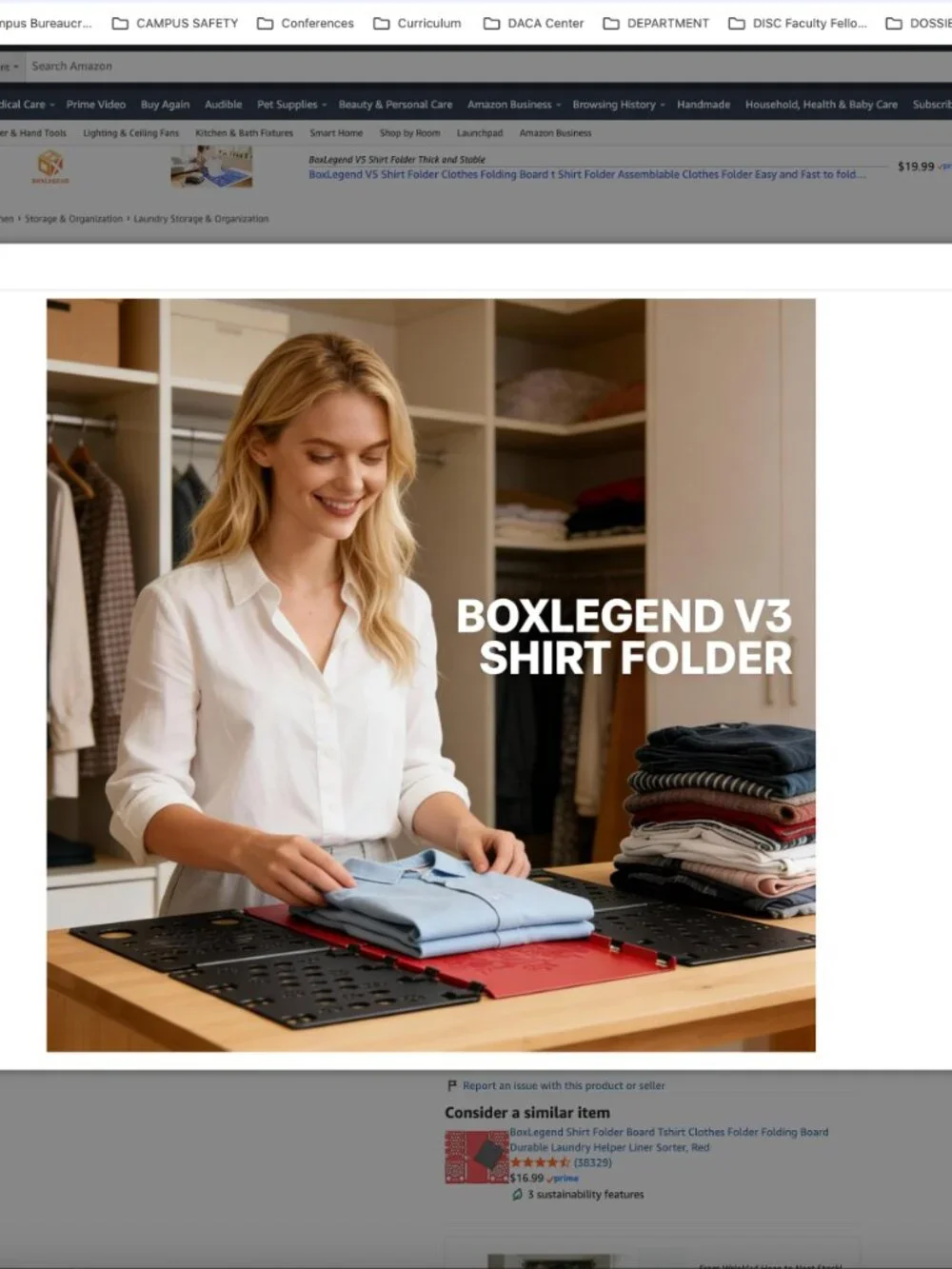 BoxLegend T Shirt Folding Board (Version 3), Durable Clothes Folder, Black & Red
